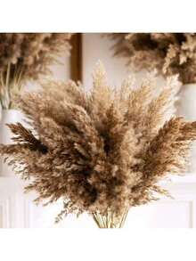 10/20/30/60pcs Pampas Grass Bouquet - Realistic Fluffy White & Brown Rattan Decor, Suitable For Home, Vase, Room, Wedding, Party - Fit For Christmas, Halloween, Easter, Thanksgiving - No Electricity Needed, Enjoy The Good Life - Original Color Luchai - View 6