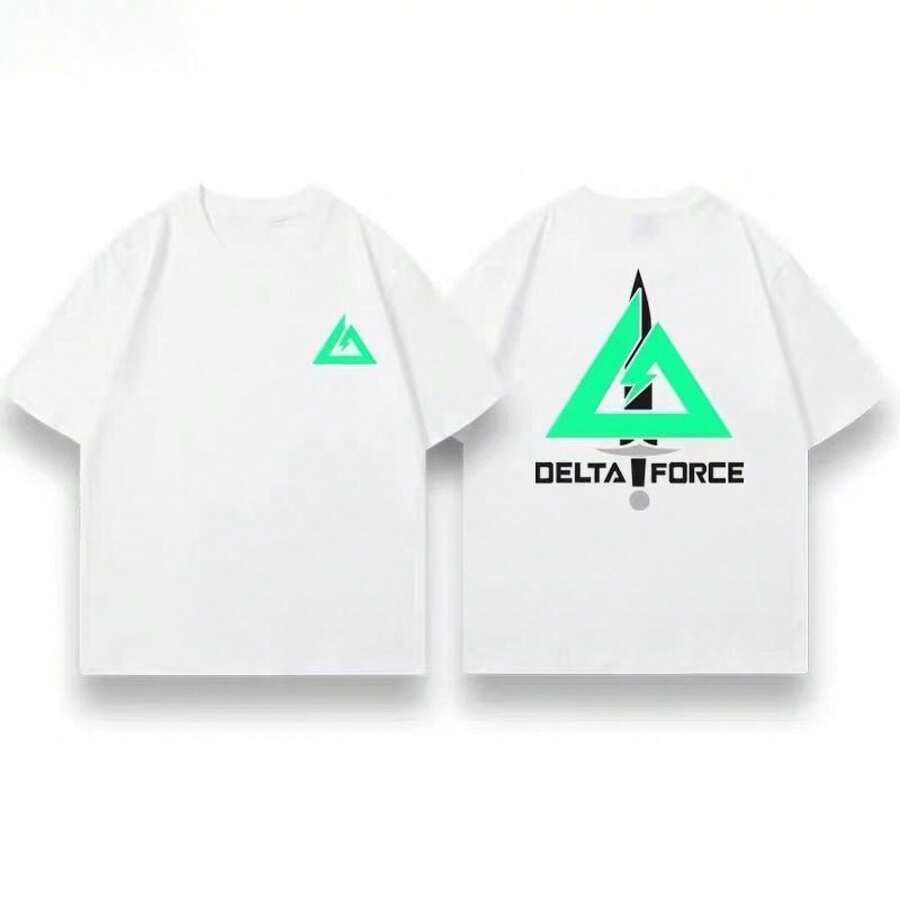 Camiseta de manga corta Delta Force, mercancía de videojuegos, versátil para el verano, adecuada para ir al trabajo, no se forman bolitas, absorbe el sudor, a la moda. - Blanco - Ver 1