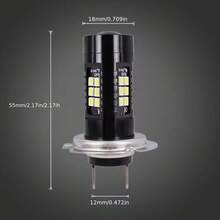 2 bóng đèn LED H7 cho ô tô, 21 chip SMD 3030, ánh sáng trắng siêu sáng 6000K, đèn sương mù và đèn chạy ban ngày, 12V 24V - 21SMD - Xem 5