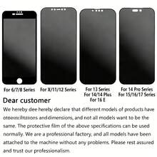 XINHONGYU Paket 2 Pelindung Layar Privasi untuk iPhone 17 Pro Max, Anti-Spy, Kaca Tempered, Tahan Gores, Kompatibel dengan Casing Ponsel, Anti-Jatuh, Anti-Minyak, Lapisan Anti-Gores, Kompatibel dengan 17 Pro, Air, 16 Pro Max, Seri 15-11 - 2 lembar - View 7