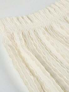 Pantalones de playa de punto de tela de vacaciones, pantalones casuales blancos de moda, estética Y2K, pantalones rectos de verano para la playa - Blanco - Ver 5