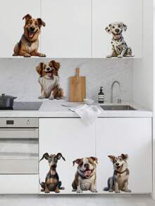 [Stile Carino e Curativo per Animali Domestici]Adesivi Murali per Cani di Diverse Razze, Da Cartoni Animati Q-Carini a Stile Realistico e Caldo, Amati dagli Appassionati di Animali Domestici, Crea il Tuo Angolo a Tema Animali Domestici, Adesivi Murali Autoadesivi per Decorazione Camera da Letto - Adesivi murali - Visualizzare 11