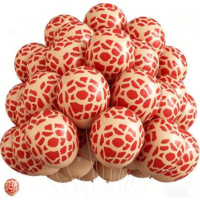 12 quả bóng bay cao su in hình hươu cao cổ màu nâu, kích thước 30,48cm, thích hợp trang trí tiệc sinh nhật trẻ em, tiệc mừng em bé, tiệc chủ đề động vật rừng, safari rừng rậm.