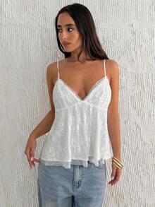 Camiseta de mujer con decoración de lentejuelas - Blanco 2 - Ver 7