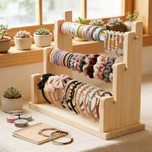 Multi-Layer Jewelry Display Rack, High Capacity Beaded Storage Rack, 3-Tier/5-Tier Trapezoid Bracelet, Necklace And Anklet Display Stand, Suitable For Hair Clips, Hair Ties, Headbands, Accessory Organizer Shelf For Desk, Cabinet, Vanity - Multicolor - View 2