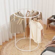 1pc Circular Rotatable Drying Rack, Iron Art Bedsheet & Quilt Airing Rack, 360° Rotating Clothes Hanger Suitable For Balcony, Bedroom, Living Room - Multicolor - View 10