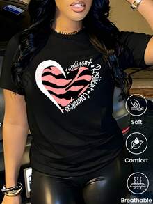 180 g Hecho en México, Moda Primavera/Verano 2026 Camiseta de manga corta, Estampado de dibujos animados, Estilo para parejas, Ropa interior/exterior, Cuello redondo informal para la oficina, Top unisex de una pieza - Negro - Ver 1
