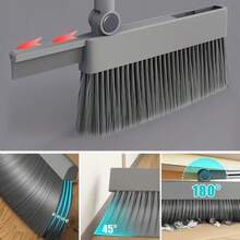 Upgraded 4-In-1 Cleaning Tool Set Broom Dustpan Water Scraper Floor Brush Multi-Purpose For Home Office Garden Restaurant - 四合一掃把 - 查看 4