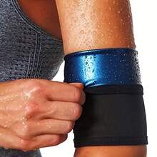 Z373 Random Color 1 Pair Of Women's Slim-Fit Arm Sleeves, Women's Tight-Fitting Arm Guards, Sweat-Enhancing Sauna Arm Bands, Suitable For Fitness, Sports, And Running - Blue - View 5