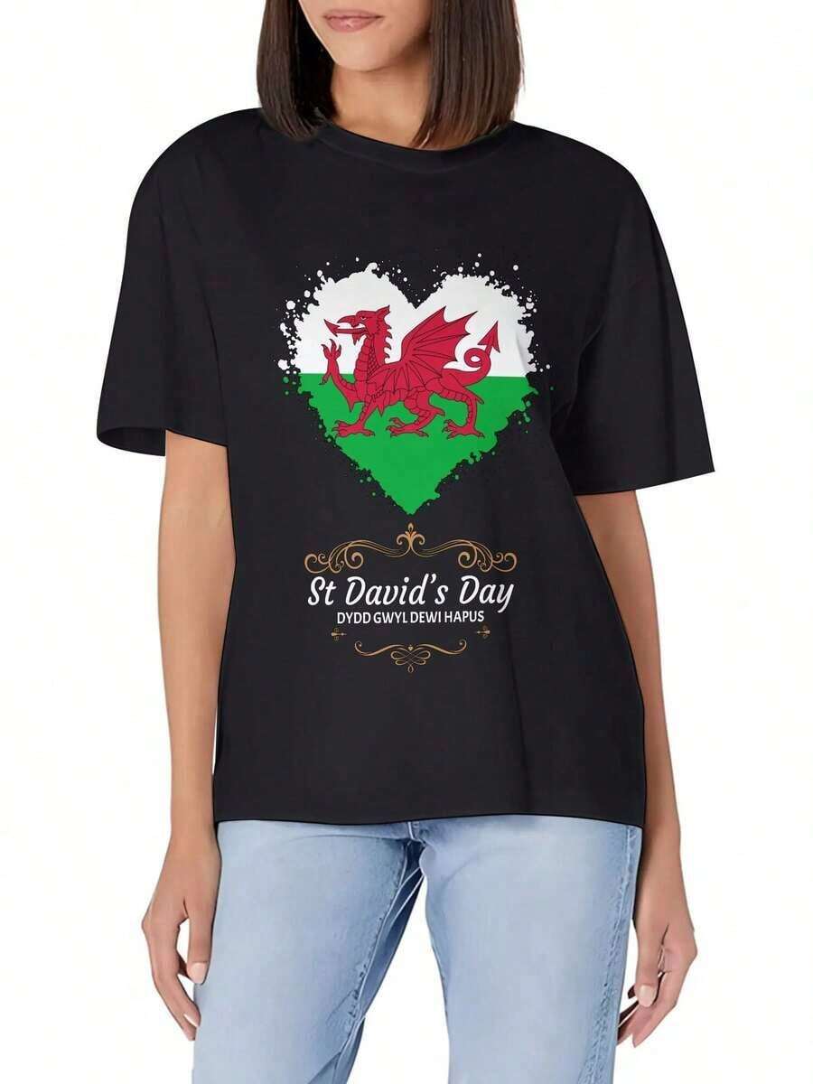 Women's Casual Short Sleeve T-Shirt, Slim Fit, Soft Cotton, Round Neck, Basic And Versatile - High Quality - 黑色 - 查看 1