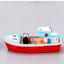 4pcs Mini Resin Simulation Fishing Boat Decor, Aquarium Sailing Decoration, Small Landscape, Beach Theme Party Decor - Multicolor - View 5