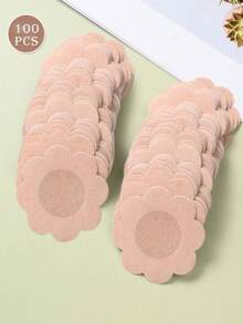 10/50/100片装一次性乳贴，自粘式无肩带胸垫，女士内衣及贴身用品配件 - 薄款/膚色 - 查看 8