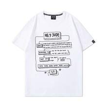 Camiseta de manga corta de la banda de rock , modelo Hey Jude, estilo holgado e informal, de metal y hip-hop, mercancía de apoyo de Sun Yanzhi. - Blanco - Ver 1