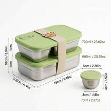 Multifunctional Portable 304 Stainless Steel Lunch Box, Fruit Salad Food Storage Container, Leak Proof Bento Box, Stackable Bento Lunch Box,Dishwasher Allowable, Suitable For Student And Adult Use In School, Office, Picnic,Travel, Back To School - Multicolor - View 16