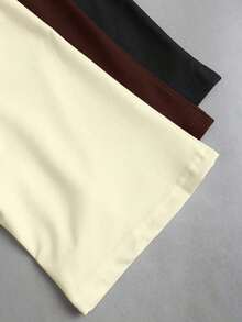 Nuevo conjunto de 3 piezas ajustado con hombros descubiertos, estilo sexy europeo y americano. Camiseta de unicolor versátil y casual para mujer, adecuada para primavera/verano, uso diario, ir al trabajo, citas - Multicolor 2 - Ver 7