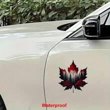 1pc Canadian Red Maple Leaf Forest Landscape Sticker, Waterproof For Car Rear, Motorcycle, Laptop, Window, Cup, Wall, Glass, Metal, Ceramic Surface, Single-Use - Decorative Stickers - View 5