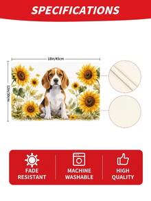1 pieza Mantel individual de lino con estampado de perro, tapete para desayuno, posavasos de café, base para tazón, accesorio de cocina, fácil de limpiar, apto para el hogar, restaurante, decoración del comedor, regalo festivo, regalo para amigos, juego de múltiples piezas - Multicolor - Ver 8