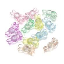 20pcs 20mm Transparent Matte Rabbit Shaped Beads, Suitable For Handicrafts - Colorful Acrylic Spacer Beads With Horizontal Holes, Rabbit Shaped DIY Materials, Can Be Used To Make Bracelets, Necklaces, Keychains (Compatible) - Multicolor - View 12