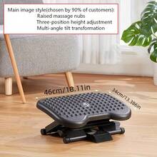 1 chiếc giá đỡ chân điều chỉnh được dưới bàn làm việc, tích hợp chức năng massage, có 3 mức độ cao và góc nghiêng 30 độ, phù hợp sử dụng tại nhà và văn phòng. - Ghế đôn dưới bàn - Xem 15