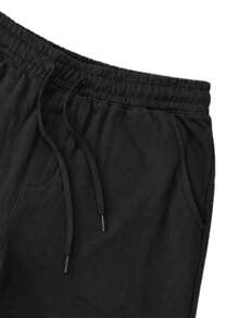 1 PCS "Fallen Angel" Gothic Faith Inspired Graphic Shorts, Religious Scripture & Angel Wing Themed Design, Breathable Quick Dry Fabric, Elastic Waistband With Drawstring, Loose Fit Casual Athletic Bottoms, Suitable For Men, Women & Teens, Ideal For Sports, Gym Workouts, Streetwear Outings, Summer Hangouts, Perfect For Fans Of Gothic Streetwear, Dark Aesthetic & Edgy Spiritual Style, Great Gift For Enthusiasts Of Statement & Alternative Inspired Fashion - 黑色 - 查看 5