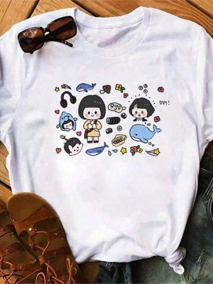 1 Camiseta informal de cuello redondo de algodón para mujer Camiseta deportiva para mujer Camiseta para hombre Camiseta para parejas Regalo de San Valentín Regalo de cumpleaños Regalo de Navidad Camiseta unisex Transpirable, suave, para deportes al aire libre, manga corta, apta para todas las estaciones, 100 % algodón puro. - Blanco - Ver 1