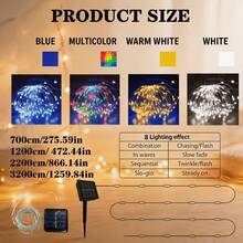 1pc Solar Powered Copper Wire Outdoor Holiday Lights Fairy Garden Decor, Waterproof Halloween Christmas Thanksgiving Gift - Color - View 8