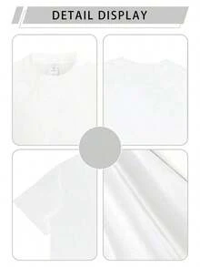 Camiseta de Verano para Hombre con Estampado de Retrato Elegante, de Algodón Puro, Cuello Redondo, Manga Corta, Suave y Holgada, Estilo Transpirable y a la Moda - Blanco - Ver 5
