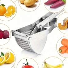 Home Kitchen Potato Masher, Multi-Function Vegetable Puree Press Tool, Effortless Potato Mash Maker - Silver - View 6