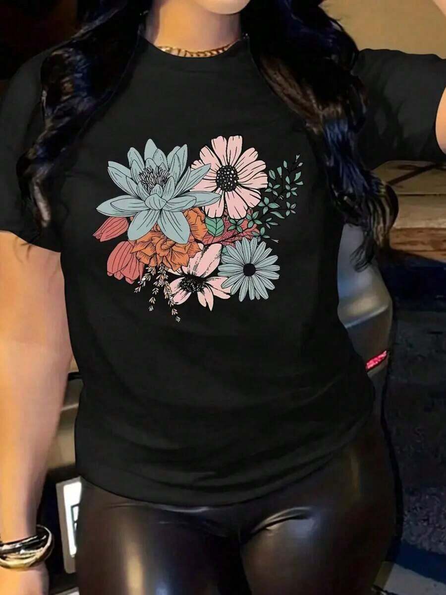 Floral Pattern Of Leaves And Butterflies For Women, Casual, Sweet, Elegant, Sexy, Ideal For Parties, Beach Vacations, Weddings, Office, Street, Travel, Bridal Parties, Photo Shoots, Presentations, Formal Occasions And Evening Parties, Sports And Fitness, Verona. - 黑色 - 查看 1