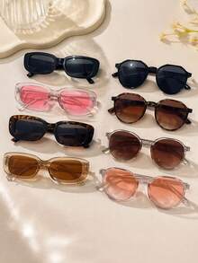 8pcs Personalized Fashion Glasses For Teenagers - Multicolor - View 1