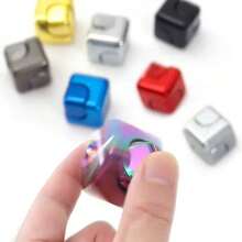 1/4PCS High-Quality Metal Rotating Magic Cube - Silent Mechanism, 3-In-1 Entertainment Design, Fully Enclosed Desktop Toy, Can Be Used For Fine Motor Skill Training, Concentration, And Relaxation. - Multicolor - View 6