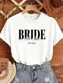 Camiseta manga corta cuello redondo 100% algodón, estampado trendy, tejido ligero y ventilado, estilo moda casual, apta para vida diaria, salidas informales y citas en primavera, verano y otoño - Blanco - Ver 1