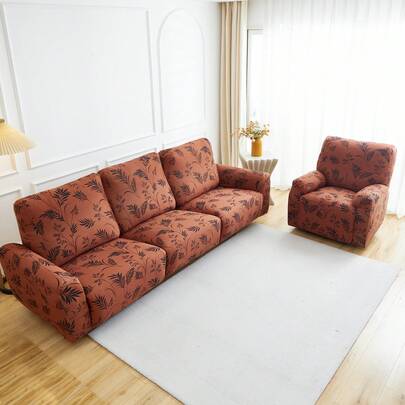 Bộ 4/6/8 vỏ đệm ghế sofa in họa tiết, chất liệu co giãn cao, chống bẩn và chống trầy xước, phù hợp cho mọi mùa, trang trí cho phòng khách.