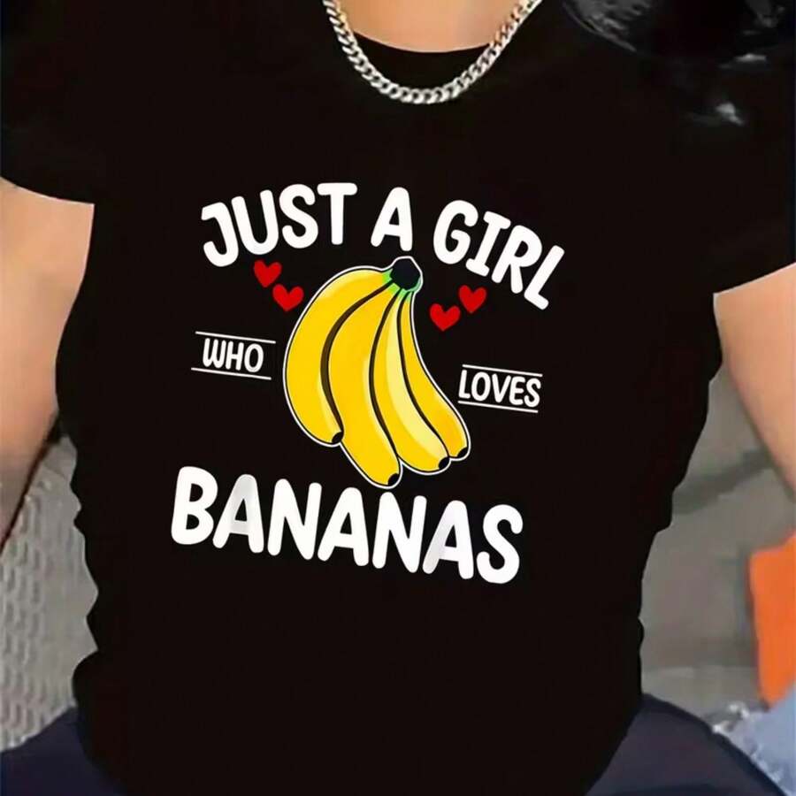 Printed T-Shirt For Men And Women - 黑色 - 查看 1
