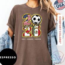 Camiseta de la Copa Mundial 2026, Diseño Gráfico de Fútbol de EE. UU., Canadá y México, Camiseta de Colores Cómodos, Ropa para Fanáticos del Fútbol de la Copa Mundial - Blanco (solo estilos en blanco y negro) - Ver 8
