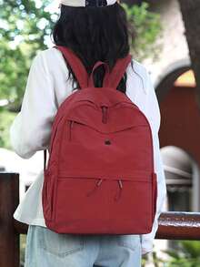 [Multiple Colors Available] Minimalist Lightweight Backpack, Easily Fits Laptop Or Books/Files; Effectively Distributes Weight For Comfortable Long-Term Wear. Suitable As A Student Backpack, Office Commuter Bag, Or Weekend Travel Pack. Fashionable And Practical All-In-One. - Multicolor - View 8
