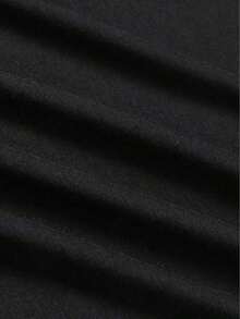 Diseño simple y versátil, estampado de mariposas en forma de corazón, ropa de verano casual y a la moda, camiseta de mujer de cuello redondo y corte holgado, camiseta de algodón puro. - Negro - Ver 5
