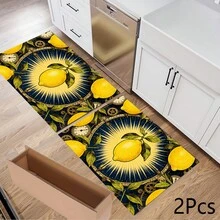 1pc Lemon Print Absorbent Mat/Drying Mat For Coffee Maker, Dishes - Polyester Absorbent Desktop Protective Mat With Rubber Anti-Slip Pad, For Kitchen Counter Decor, Home Bar And Dining Table - Multicolor - View 11