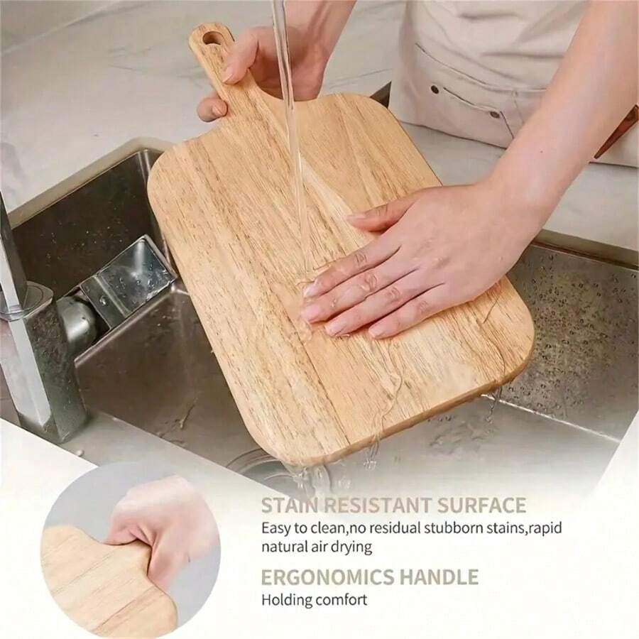 Dụng cụ nhà bếp bằng gỗ gồm: xẻng nướng pizza, thớt, dao cắt phô mai, khay đựng bánh mì/bánh quy nhỏ, đĩa chuẩn bị bít tết, thớt thái rau củ. - Màu be - Xem 1