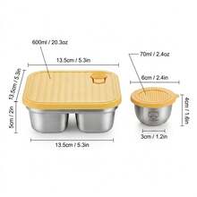 Multifunctional Portable 304 Stainless Steel Lunch Box, Fruit Salad Food Storage Container, Leak Proof Bento Box, Stackable Bento Lunch Box,Dishwasher Allowable, Suitable For Student And Adult Use In School, Office, Picnic,Travel, Back To School - Multicolor - View 20
