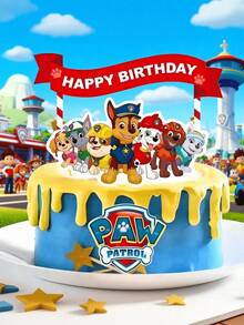 Paw Patrol 3件套汪汪队立大功烘焙生日蛋糕装饰旗插牌 - 查看 4