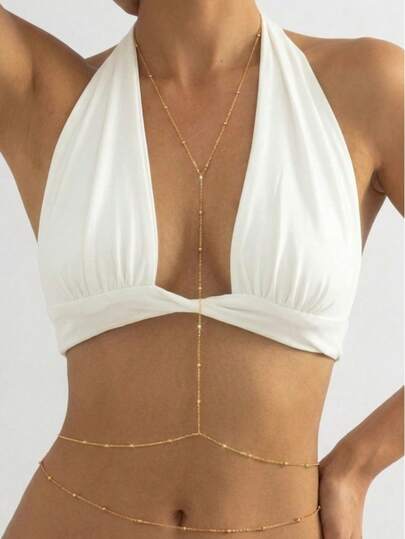 Adjustable Sexy Waist Chain, Elegant Bikini Waist Chain, Bohemian Multi-Layer Body Jewelry For Beach/Festival (26.5-33 Inches)