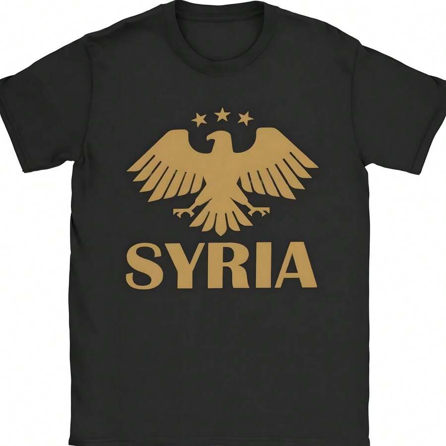 Camiseta con Logo de águila para hombre y mujer, camiseta divertida, camisetas de manga corta con cuello redondo, ropa de talla grande de algodón puro - Negro - Ver 1