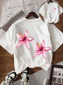 Fashion Printed T‑Shirts for Women, Oversized Streetwear Tops, Comfortable and Stylish All‑Match Summer TeesCamiseta de manga corta con cuello redondo para mujer , sencilla y a la moda, adecuada para el verano y para actividades de ocio diarias. - Blanco - Ver 1