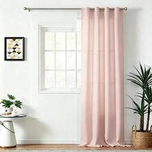 Cortinas de Poliéster 100% Lavables 137x230 cm, Disponibles en 1 o 2 Paneles, Tela Suave con Protección Solar, Versátiles para Sala Dormitorio Oficina Hogar, Varios Colores Disponibles, Ideal para Uso Personal y Regalo - rosa - Ver 4