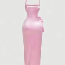 MOD Dreamy 3D Floral High-Slit Satin Dress With Draped Neckline And Ruffle Details – Perfect For Vacation, Romantic Occasions, Beachwear, Date, Picnic, Party, Prom, Festival, And Birthday; Romantic Vintage Court Style,Summer Dresses For Women - Marrón - Ver 7