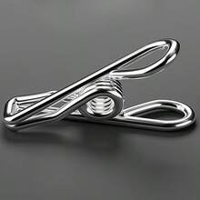 1pc Multipurpose Stainless Steel Double Layer Clips For Hats Socks Underwear Scarves, Perfect Storage Organizer For Home Dorm Closet Cabinet, Practical Clothes Hanging Rack Accessories - Silver - View 6