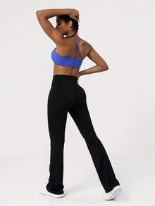 2026 Sodalemon Women's Black Slim Fit Flared Yoga Sweatpants For Spring - 藍色2 - 查看 9