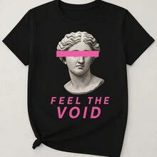 Special Offer On Plus Sizes: 1pc Women's Short-Sleeved, Crew-Neck Athletic T-Shirt, 100% Cotton, 180g. Designed By A Y2K Artist In The Bababask Style, Ideal For Everyday Wear, Parties, And All Kinds Of Celebrations. Featuring A Stylish And Modern Letter Print, It's Perfect As A Gift Or For Couples To Coordinate, And Can Be Worn Any Time Of Year. - 黑色 - 查看 7