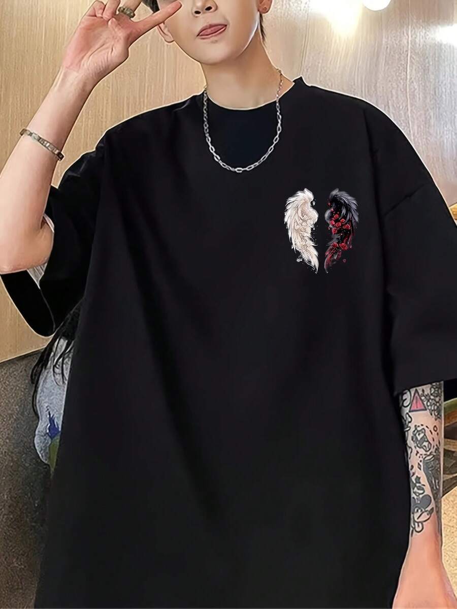 Camiseta unisex% algodón, modelo 2026, lavable aáquina, cómoda para todas las estaciones, adecuada para deportes al aire libre, fiestas en la playa y uso diario, con un diseño novedoso y estilo moderno, ¡tu mejor elección! - Negro - Ver 1